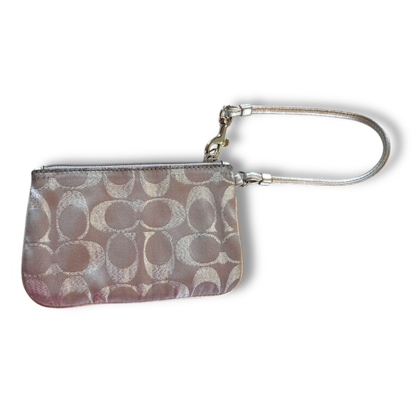 Vintage Y2K Coach Logo Silver Metallic mini wristlet wallet EUC - Picture 8 of 8